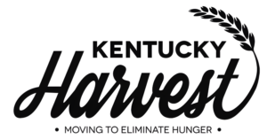 Kentucky Harvest logo with the words "Moving to Eliminate Hunger."